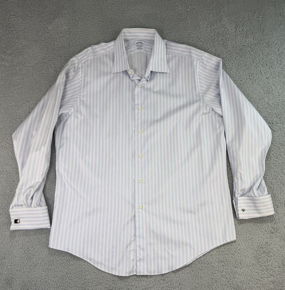 Brooks Brothers Makers Merchants Dress Shirt Men's 16.5 35 Oxford Cufflinks USA